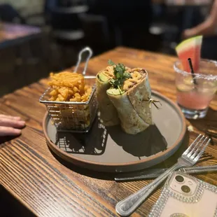 so-cal wrap and spicy watermelon magarita.