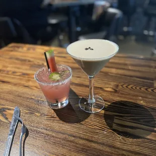 My Salty Ex-presso and spicy watermelon margarita