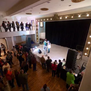 a crowd of people watching a performer on stage