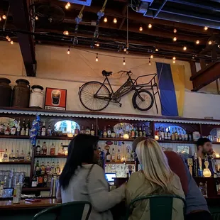 a bicycle on the wall