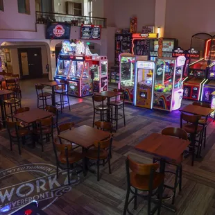 a variety of arcade machines