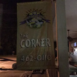 a sign for the corner