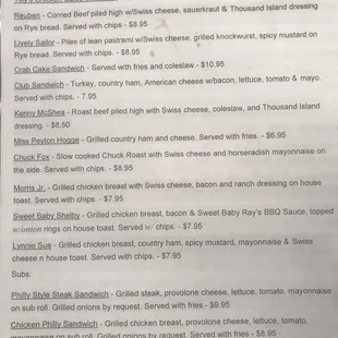 the menu