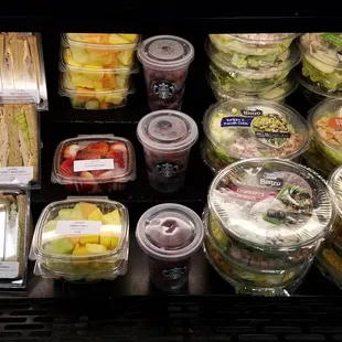 a variety of sandwiches and salads