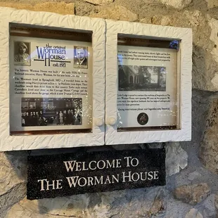 a sign for the worman house