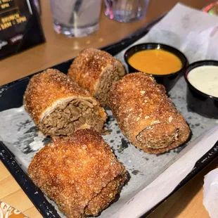 Philly cheesesteak eggrolls