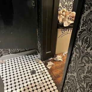 the floor and the door