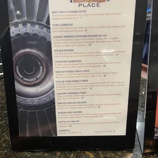 Dinner Menu