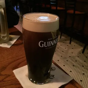 The Guinness is on draft and is oh so delicious