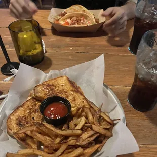 grilled cheese + salmon blt tacos