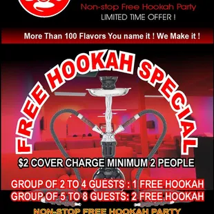 FOG FREE HOOKAH SPECIALS