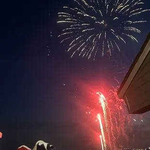 Fireworks on the Fourth of July from the patio