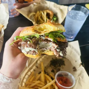 Bacon blue cheese burger