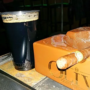 A black IPA with a Tierra Volcan cigar.