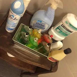 Mouth wash if you&apos;re heading out and other scents. Awesome.