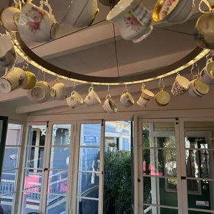 Inside coffee shop. Love the decorations.