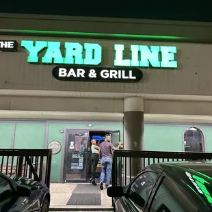 the front of a bar and grill