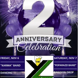 a flyer for the 2nd anniversary celebration