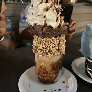 Caramel brownie milkshake