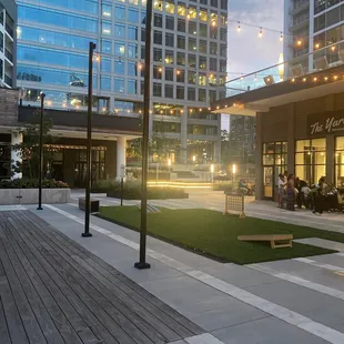 Nice at night. Underground Parking deck on left leads right to the storefront