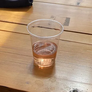 Plastic cup wine - they really need a little more effort here