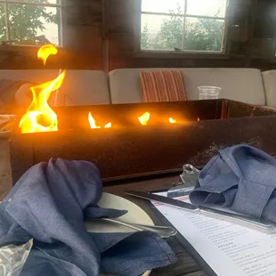 Fire pits at most seating areas