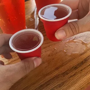 Waterfall shots! Loved the cups