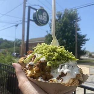 Loaded vegan nacho fries from wild spork