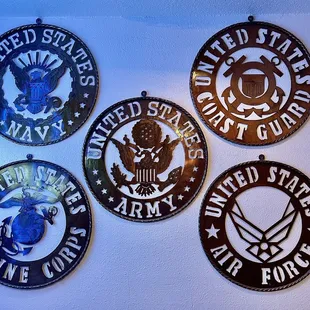 four united states air force emblems