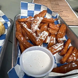Sweet potato fries w/ marshmallow dip!!!