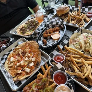 a table full of food
