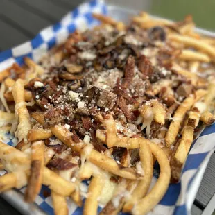 a plate of french fries