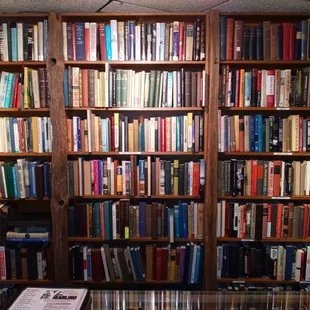 a bookcase full of books