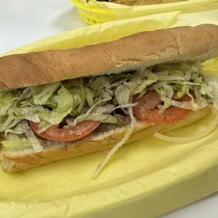 Steak torpedo with green chile.