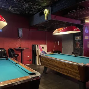 two pool tables
