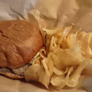This is a beef and cheese with kettle cooked chips