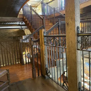 a staircase in a building