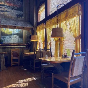 Tables and bar seating