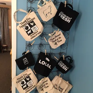 Market bags designed and made by the farmers wife.