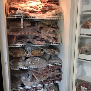 They sell locally raised beef, and pork, from bacon and breakfast sausage to steaks and hamburger patties!