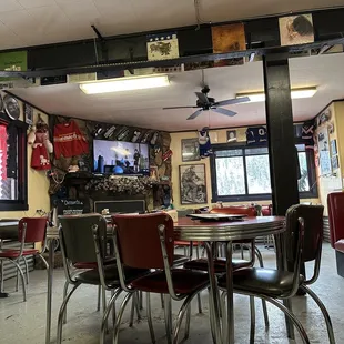 View of the retro dining room