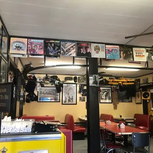 the ceiling of the diner