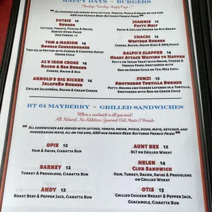 Just one  page from menu.