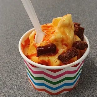 Mango yogurt with chamoy and chaka chaka