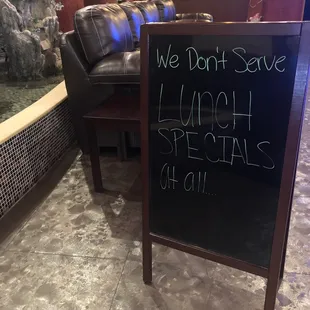 No lunch specials but menu lists lunch special
