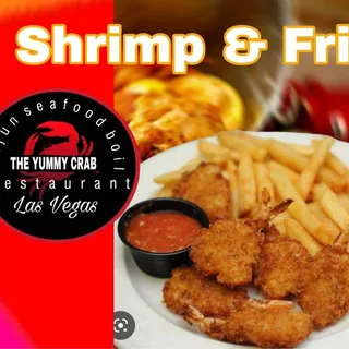 Fried Breaded Shrimp & Fries