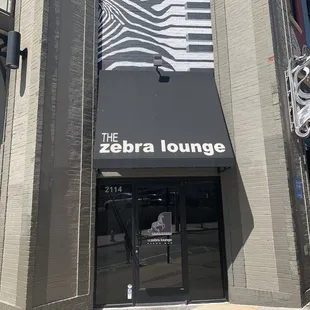 the entrance to the zebra lounge