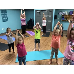 Kids yoga and family yoga.