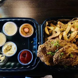 Fish and Chips.  Holy portion size, Batman!