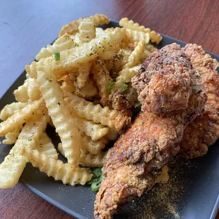 Homemade chicken tenders and fries